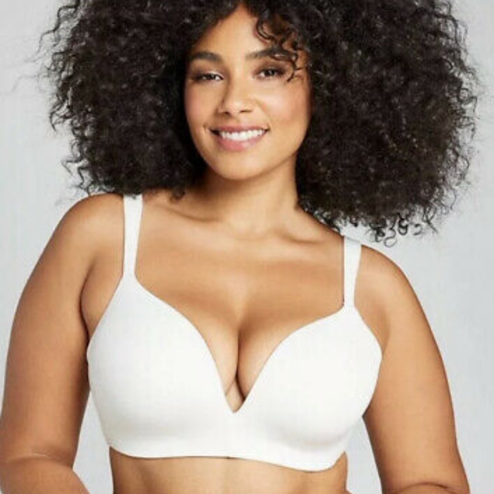 Cacique Simply Wire Free Plunge 40B White Bra